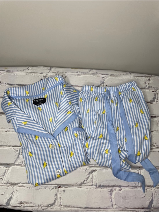 kate spade Other - Kate Spade Blue and White Striped Lemon Two Piece Summer Pajama Set